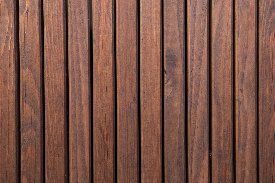 Stained wooden fence at a house in La Grange, Illinois