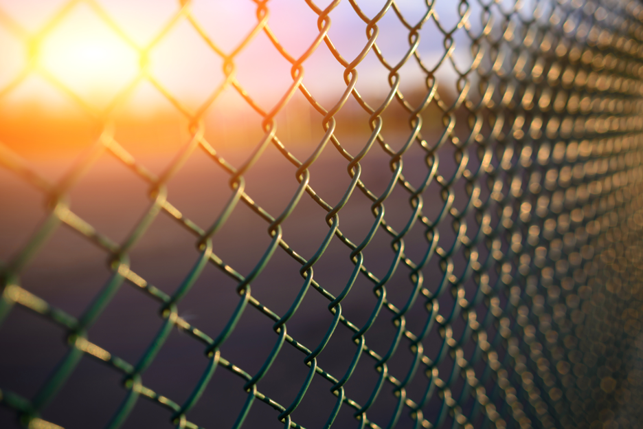 Chain link fence around a commercial property in Algonquin, Illinois