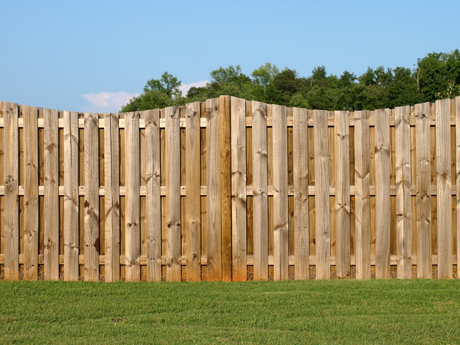 New wood fence outside of a house in Lake Bluff, Illinois